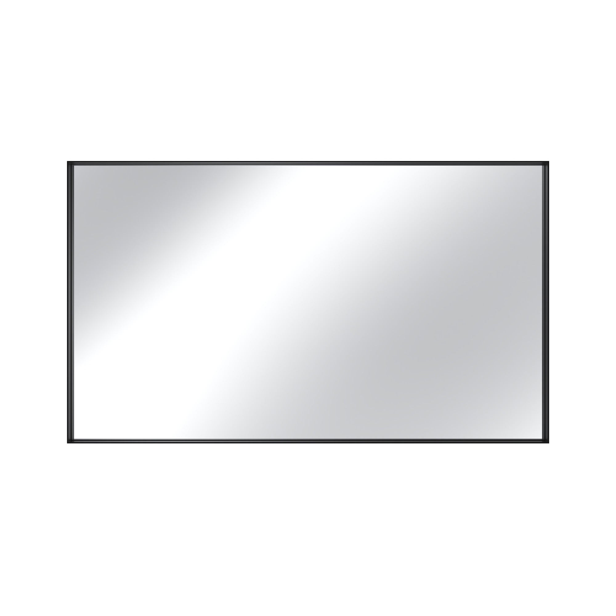 Vanityfus 30-in W 55-in H Rectangle Matte Black Framed Wall-Mounted Bathroom Vanity Mirror in sliver